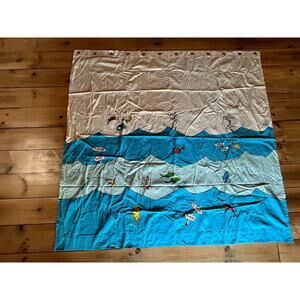 Pottery Barn Kids Dr Seuss One Fish 2 Fish Red Fish Blue Shower Curtain(Retired